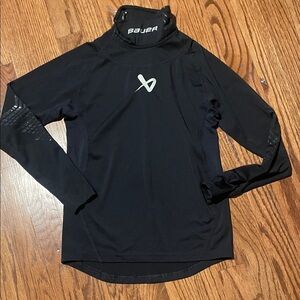 Bauer Black Long-Sleeve Performance Top with Reflective Logo